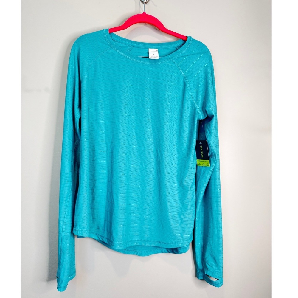 NWT Tek Gear Aqua Long Sleeve Athletic Top Mesh Lightweight Activewear - Picture 2 of 7